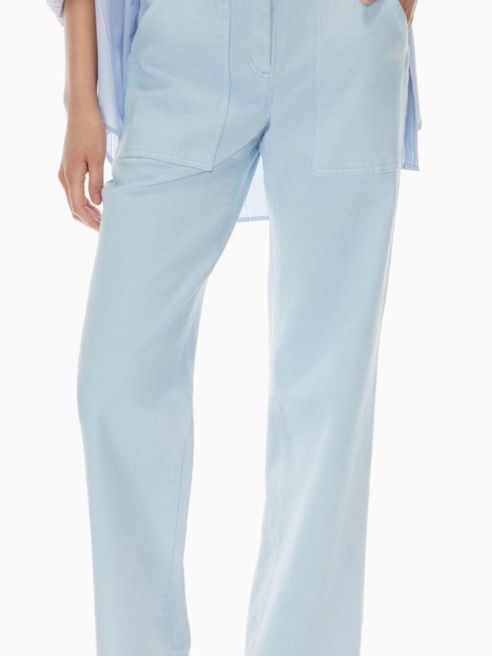 Wilfred Modern Utility pant Light Blue mid-rise Straight Leg size 8 - Picture 3 of 8